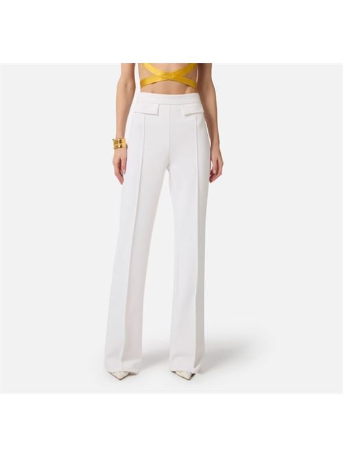 Double-stretch crepe trousers with embroidered logo ELISABETTA FRANCHI | PA17161E2.360